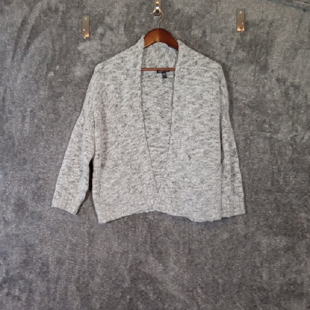 Eileen Fisher Moon Wool Open Cardigan Shawl Ribbed Gray Womens 1X - Picture 2 of 8